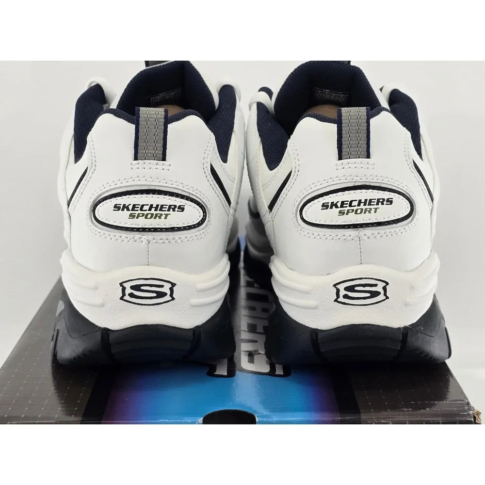 Skechers Energy After Burn Mens 13 White Navy Sneakers 50081-WNV -New